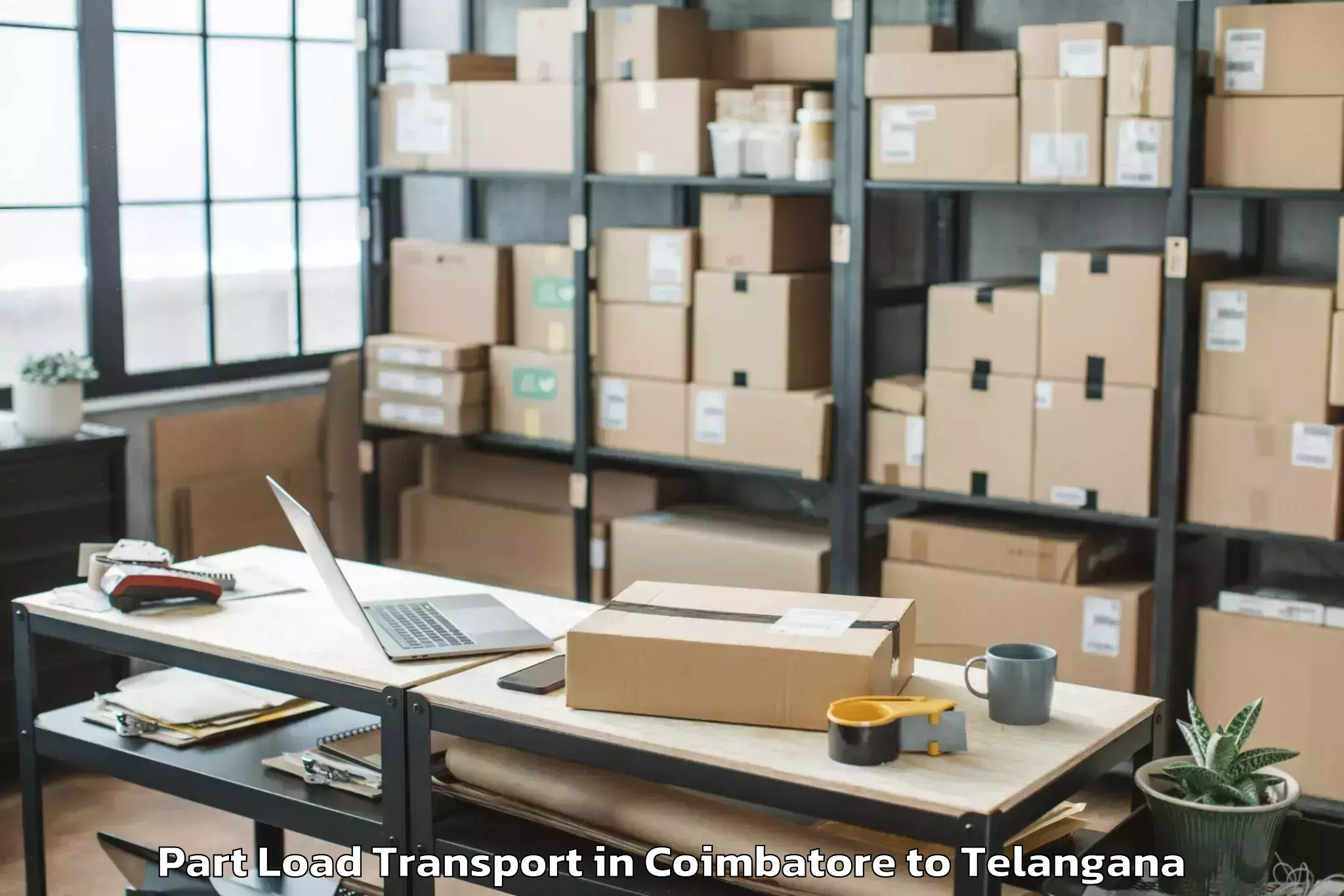 Top Coimbatore to Hitec City Part Load Transport Available